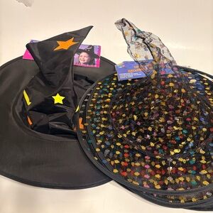 Kids Witch Hat Costume Set - Black and Multicolor